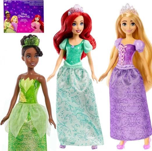 Mattel Disney Princesas set de 3 muñecas: Ariel, Tiana, Rapunzel