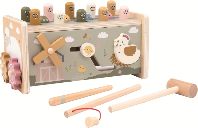 Banco con topos para fuerza y precisión