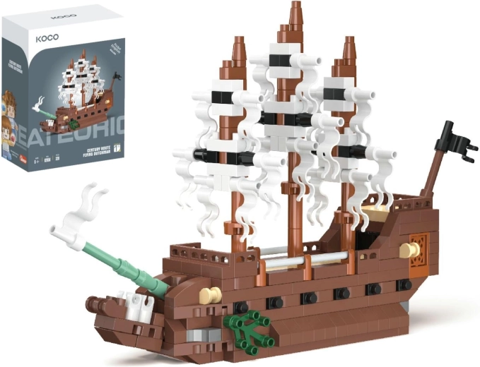 Set de construcción mini barco KOCO El Holandés Errante, 320 piezas