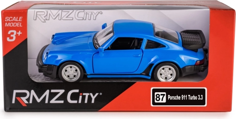 Modelo metálico RMZ City PORSCHE 911 Turbo 3.3 1:32 azul con pull-back