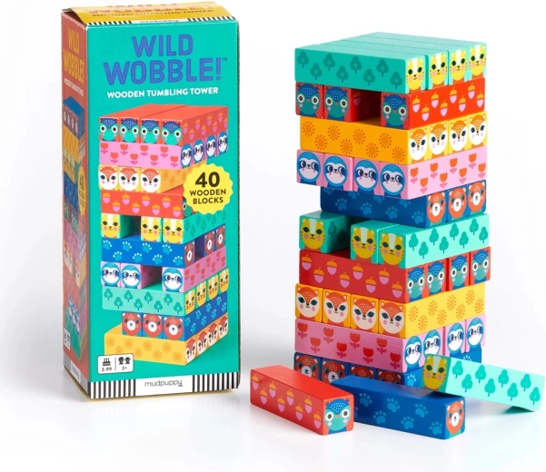 Torre de madera WILD WOBBLE – animales en la naturaleza