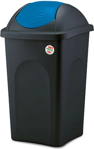 Cubo de basura basculante MULTIPAT 60 l, tapa negro-azul