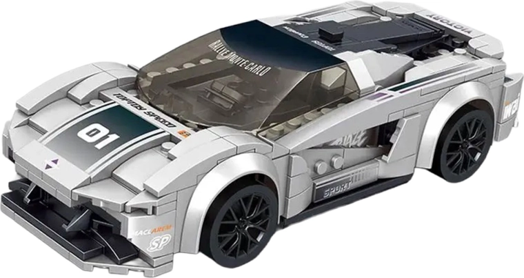 Kit de construcción de coche deportivo gris teledirigido