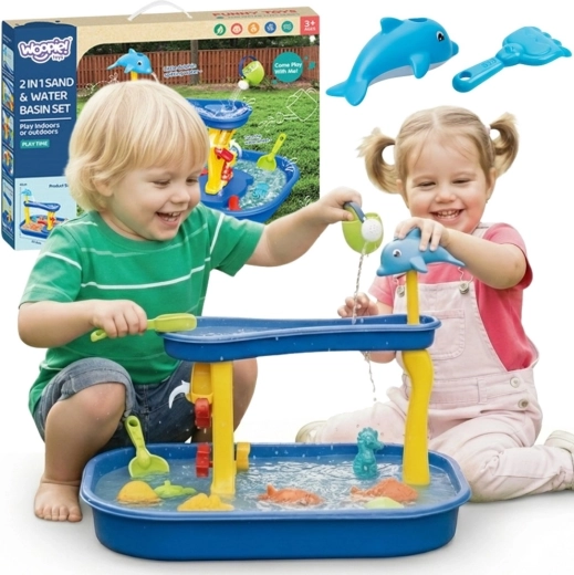 Mesa de agua Woopie con cascada y delfín, 11 piezas