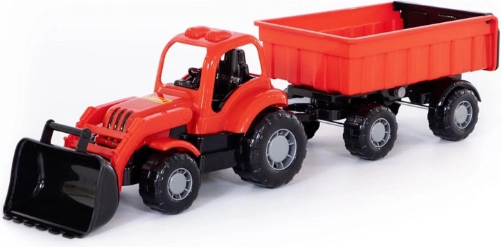 Tractor cargador con remolque Macher