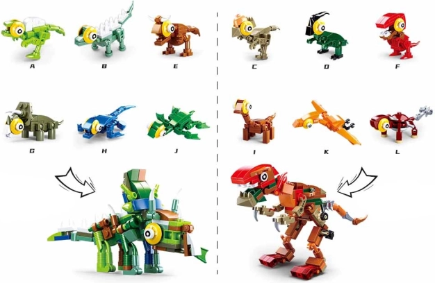 Huevito de dinosaurio Sluban – mini set de construcción de dinosaurio (1 ud.)