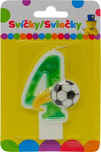 Vela de cumpleaños número 4 con balón