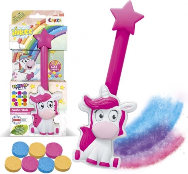 Varita mágica Inkee – unicornio para gotas efervescentes de baño