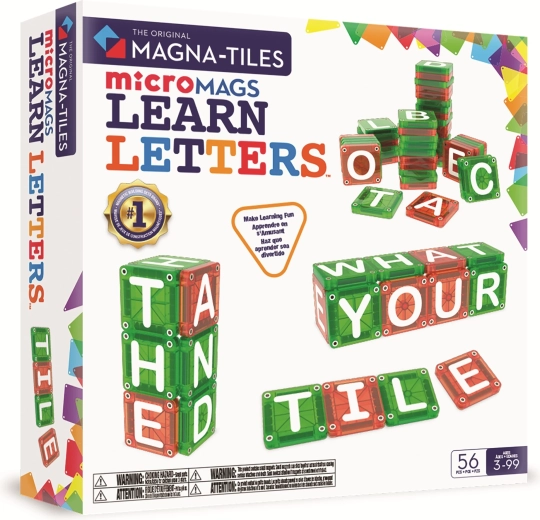 MAGNA-TILES set de construcción magnético microMAGS letras, 56 piezas