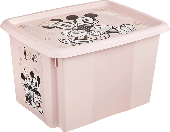 Caja de almacenamiento de plástico Keeeper con tapa 30 l Minnie