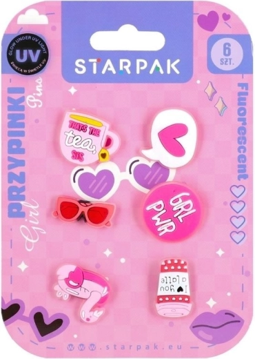 Insignias de goma Girl Fluo – set de 6 uds.