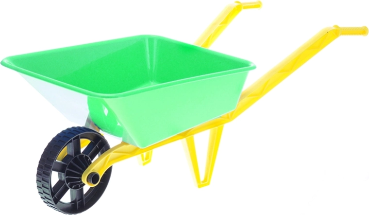 Carretilla infantil de plástico para arena verde 72 × 29 × 25 cm