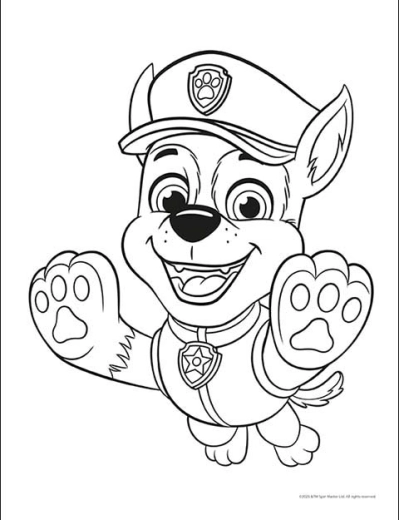 Láminas para colorear con los héroes de la Patrulla Canina