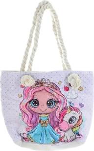 Bolso de tela bandolera princesa con unicornio