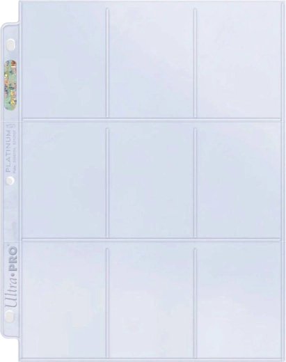 Ultra Pro fundas de página Platinum Hologram para cartas coleccionables (9 bolsillos) - 1 pieza