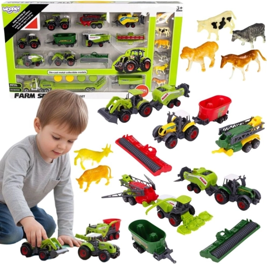 Set Woopie de tractores, maquinaria agrícola y animales