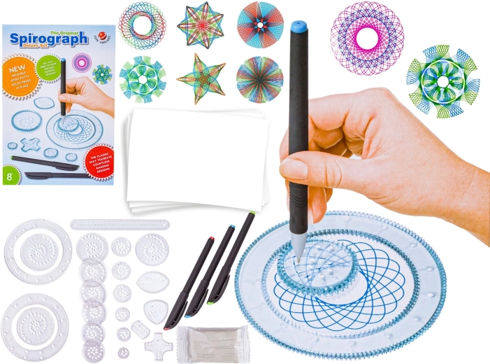 Spirografo – set creativo para dibujar con plantillas y rotuladores