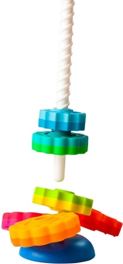 Discos giratorios en una espiral roscada