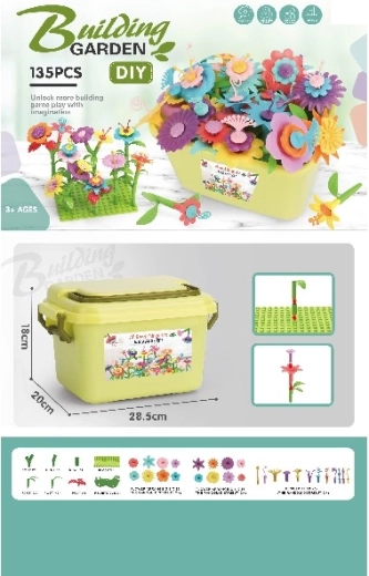 Kit de construcción de flores DIY, 135 piezas