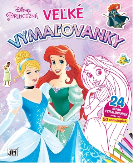 Libro grande para colorear con pegatinas - princesas