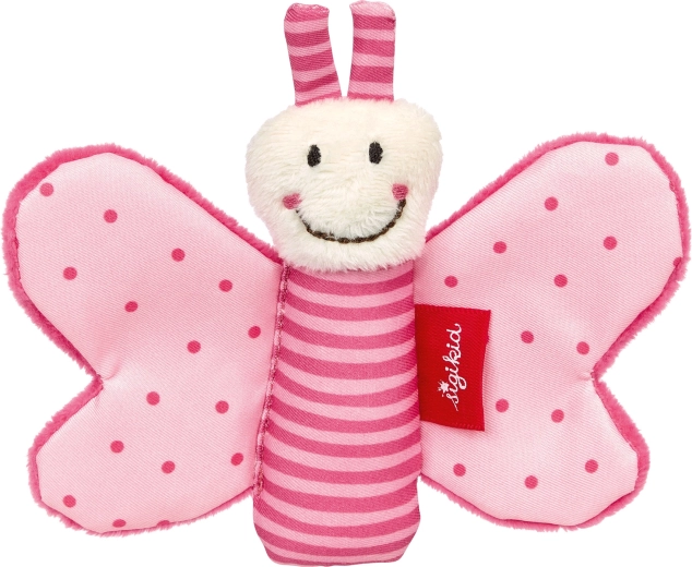 Sigikid primer doudou mariposa rosa con sonido crujiente