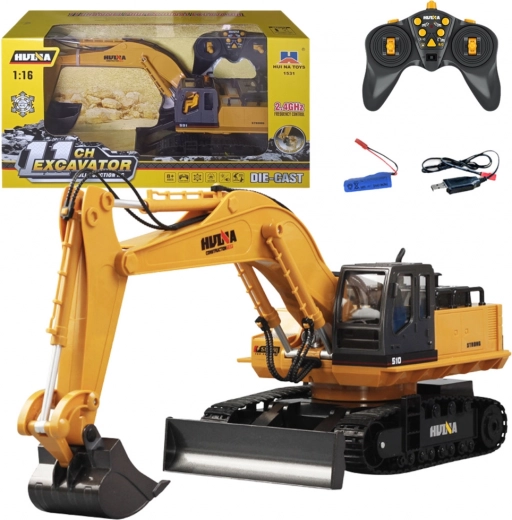 Excavadora RC de orugas con cabina giratoria HUINA 1:16