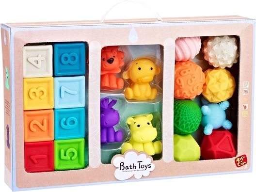 Set de juguetes sensoriales para el baño