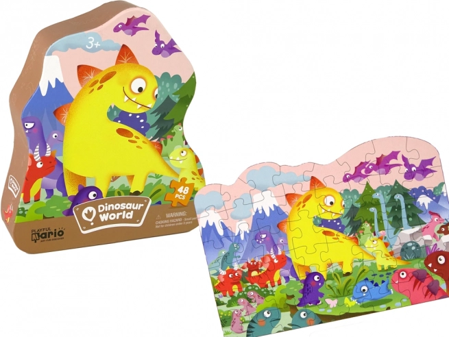 Puzzle Dinosaurios volcán 48 piezas