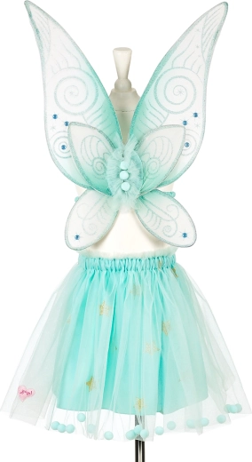 Disfraz infantil de elfa Angelina: falda ajustable y alas (3–5 años)