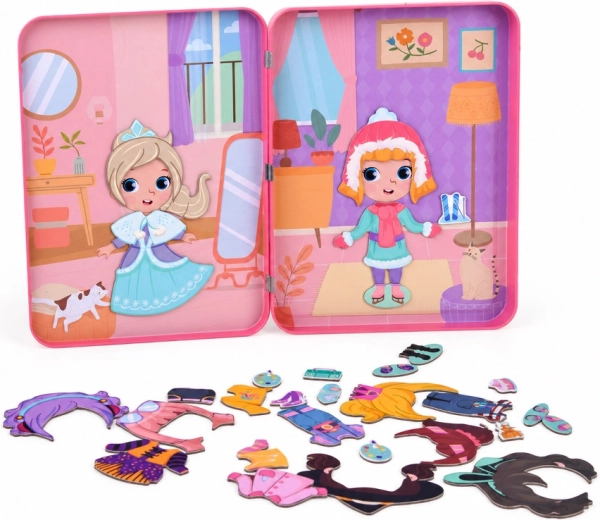 Dos superficies de juego con muñecas