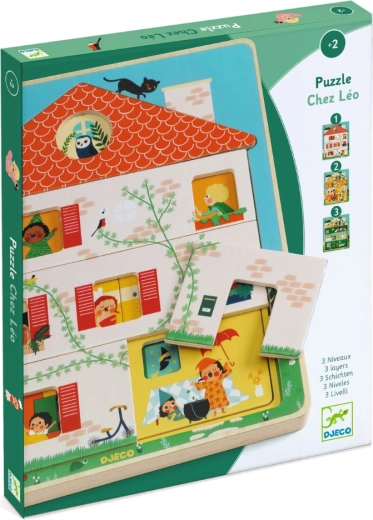 Puzzle de madera Casita Chez Léo DJECO