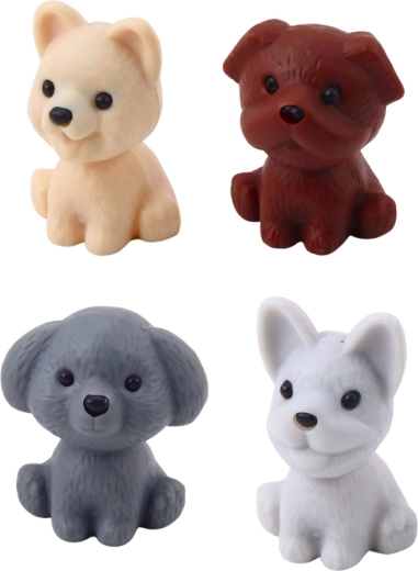 Cuatro adorables figuras de perritos
