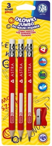 Lápices Astra Jumbo para practicar la escritura para niños 3 uds