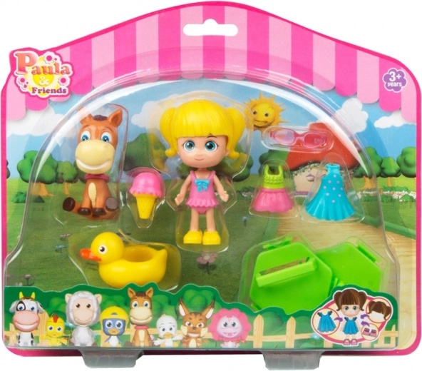 Muñeca Paula & Friends con animalito y accesorios