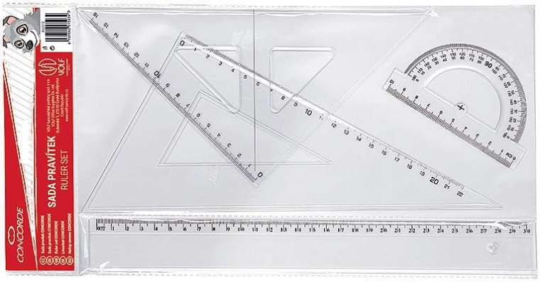 Juego de reglas transparentes CONCORDE, 4 uds.