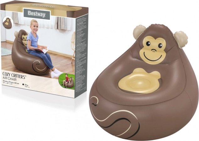 Sillón inflable con forma de mono para niños
