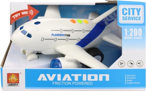Avión 1:200 con mecanismo de inercia, luz y sonido
