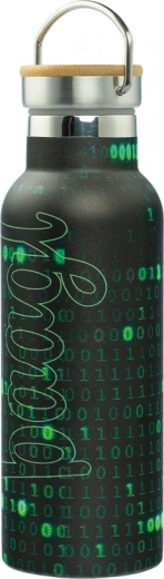 Botella térmica con tapa de bambú
