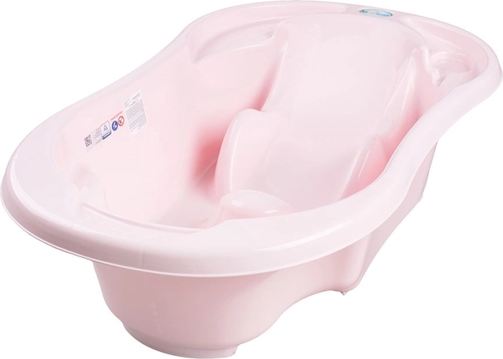 Bañera infantil anatómica con desagüe Komfort 2v1, rosa claro