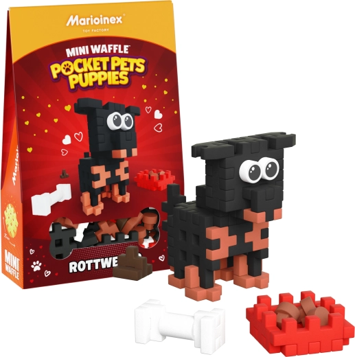 Set de construcción Mini Waffle Pocket Pets cachorro Rottweiler