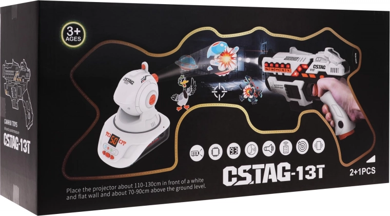 Set láser para niños con proyector: 2 blásters y juego interactivo
