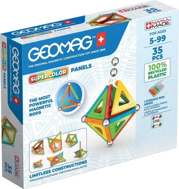 GEOMAG Supercolor paneles de plástico reciclado – 35 piezas