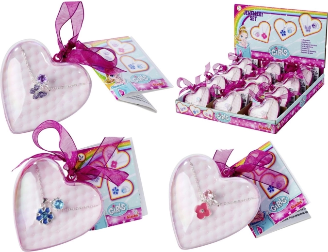 Bisutería infantil Simba con anillo y collar en una cajita con forma de corazón
