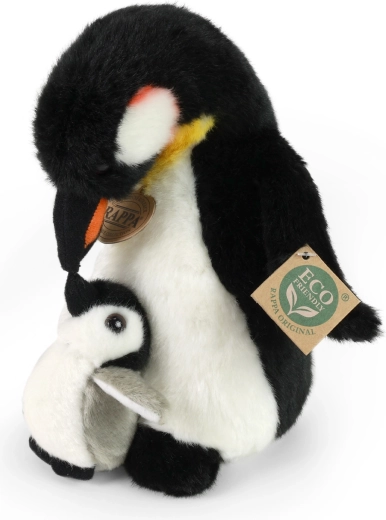 Pingüino de peluche con cría 22 cm eco-friendly