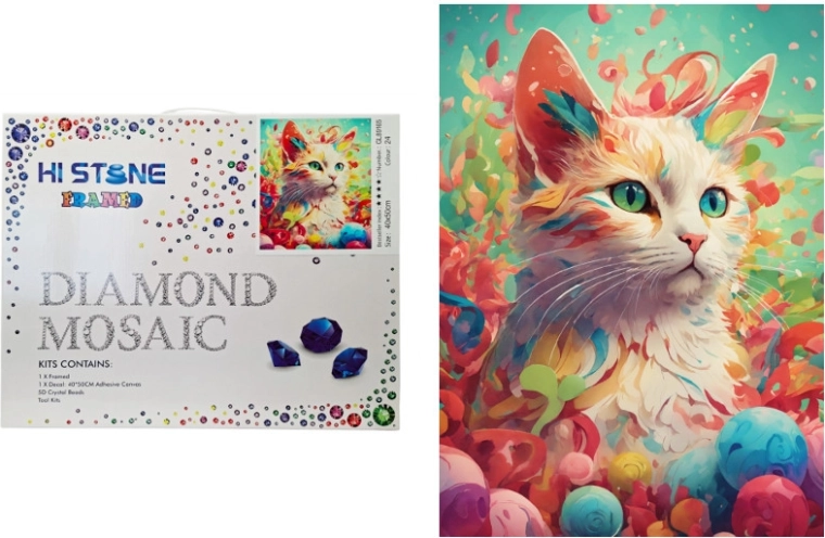 Mosaico de diamantes Gato