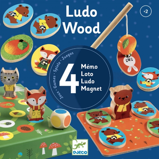 Djeco set de 4 juegos Ludo Wood
