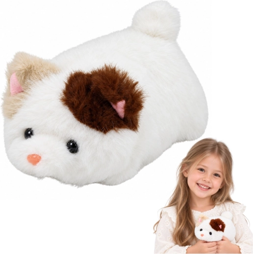 Gatita de peluche para abrazar, blanca, 16 cm