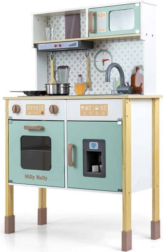 Cocina infantil de madera Milly Mally Bjorn, color menta