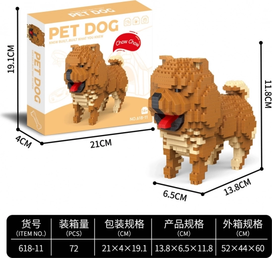 Kit de construcción de 800 piezas Chow Chow