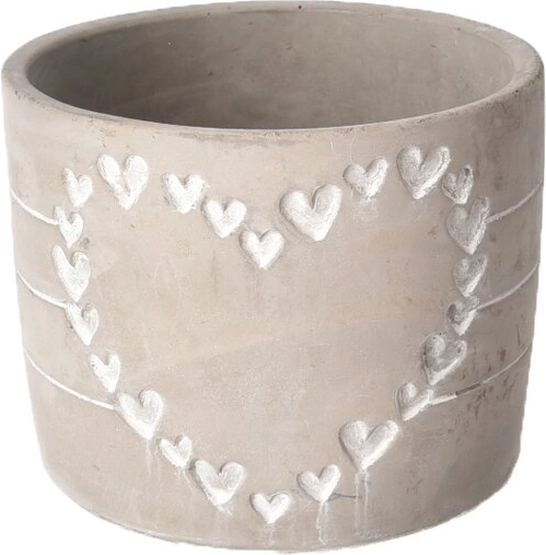 Maceta de hormigón corazón gris